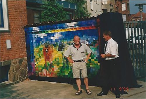 fernisering på mur i Borgergade 1999